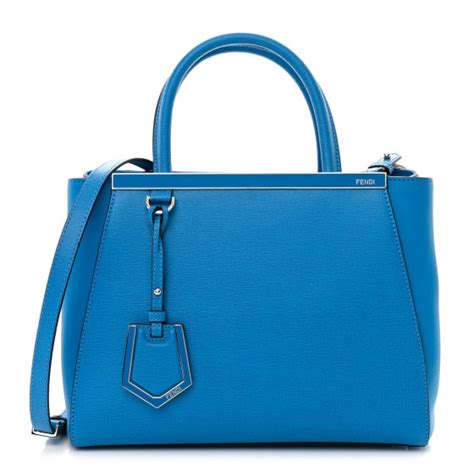 FENDI Vitello Elite Petite 2Jours Tote Blue Royal